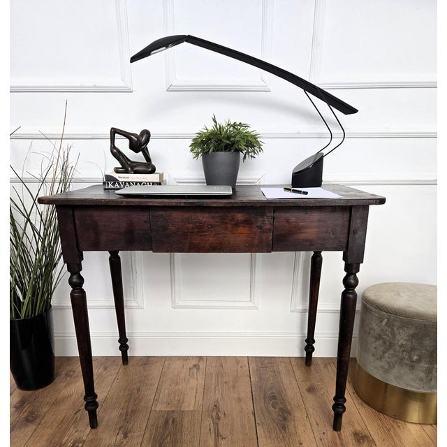 Antique Italian Walnut Desk, 1890s For Sale - Image 5 of 11