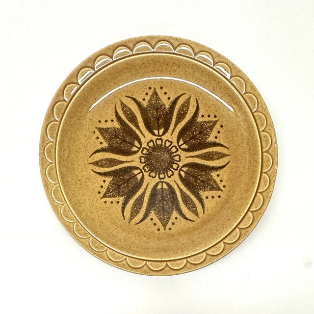 Floral Motif in Autumnal Hues Wall Plate Curation - Group of 7 For Sale - Image 10 of 12