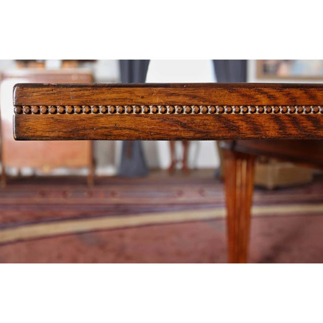 Large Neoclassical Extendable Walnut Table For Sale - Image 6 of 7