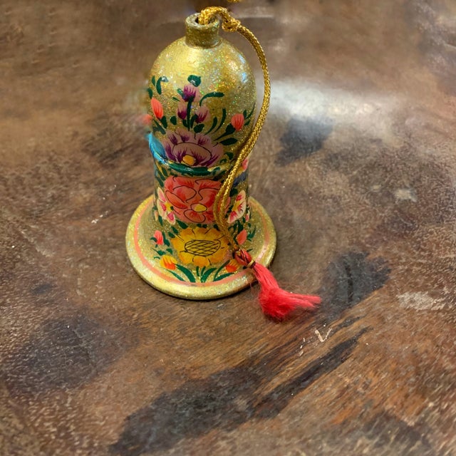 Handcrafted Kashmiri Paper Mache Christmas Ornaments | Colorful Hand Painted Floral Tree Decor| Unique Holiday Bauble Set| Festive Bird Gift For Sale - Image 10 of 10