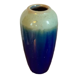 American Art Deco Pottery Vase With Flambe Glaze