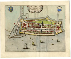 Antique Map of the City of Stavoren, Friesland in the Netherlands, 1649