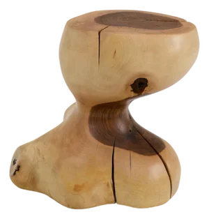 Walnut Wood Sculptural Side Table by Logniture