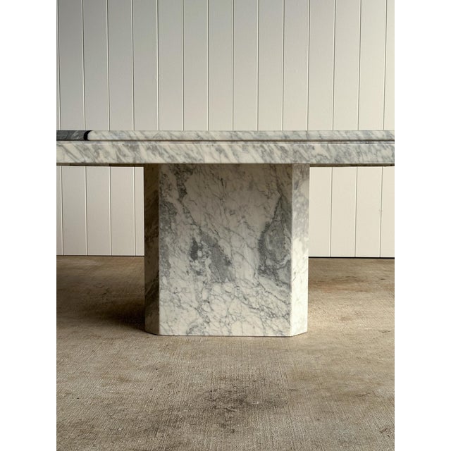 1970s Vintage Italian White Marble Coffee Table For Sale - Image 15 of 17