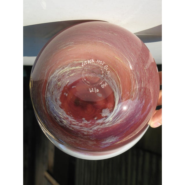Late 20th Century Hand Blown Bowl Vitrix Hot Glass M B 9/79 For Sale - Image 6 of 10
