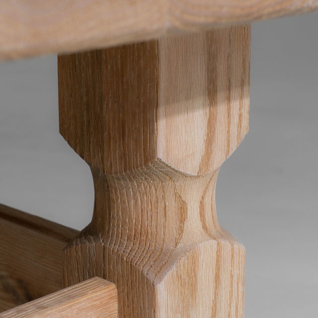 1970s French Brutalist Oak Coffee Table For Sale - Image 12 of 18