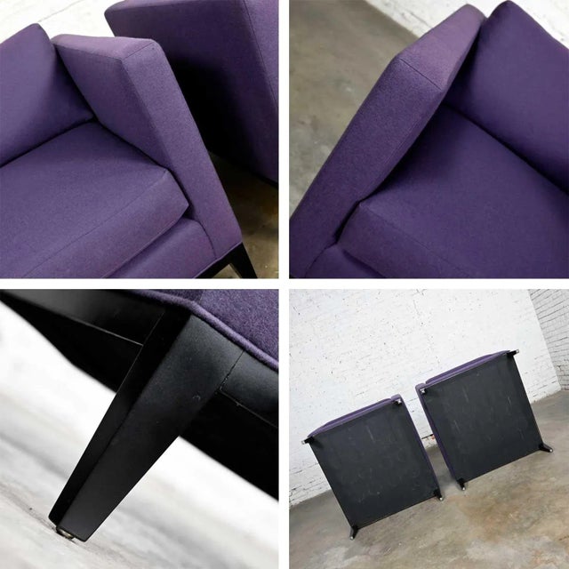 Modern Purple Plum Tone Tuxedo Style Club Chairs by Baker a Pair For Sale - Image 9 of 13