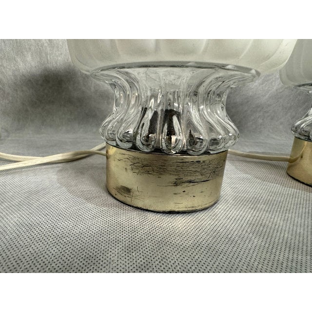 Glass Glass Night Lamps from Graewe, Germany, 1960s, Set of 2 For Sale - Image 7 of 9
