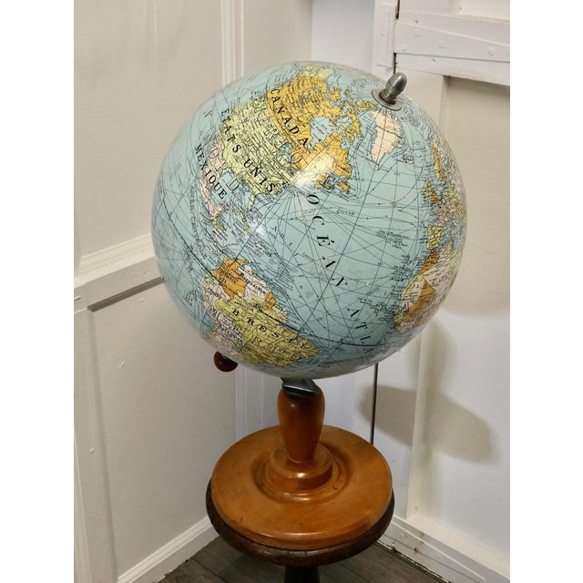 Large French Terrestrial Globe by Girard Et Barrère, 1930s For Sale - Image 6 of 12