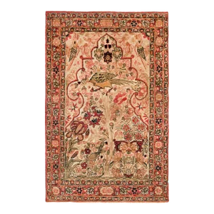 Antique Persian Lavar Oriental Carpet, in Small Size, with a Tree of Life Design