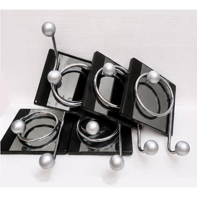 Italian Space Age Wall Coat Hooks, 1970s, Set of 5 For Sale - Image 6 of 16