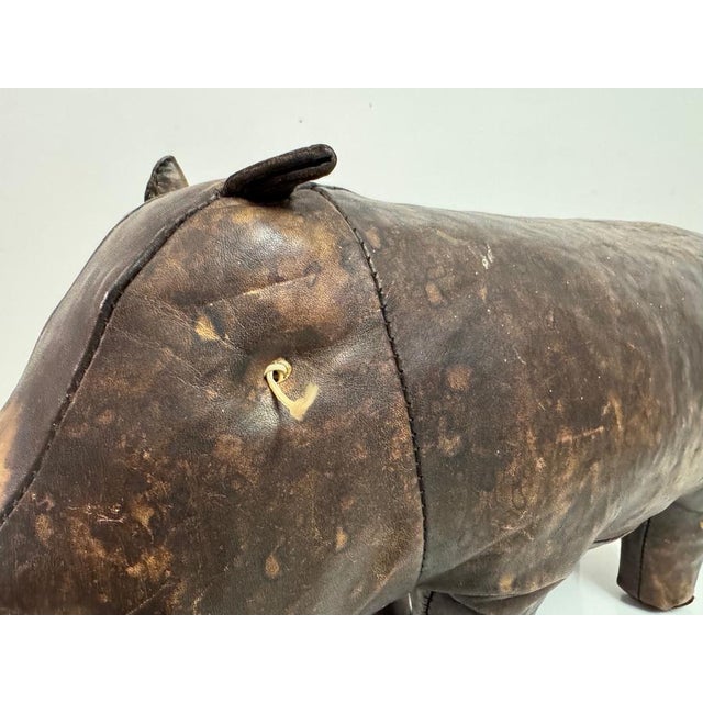 Vintage Leather Hippo by Dimitri Omersa for Liberty and Abercrombie and Fitch, 1970s For Sale - Image 10 of 18