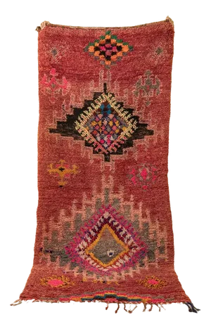 Long Vintage Berber Boujad Rug