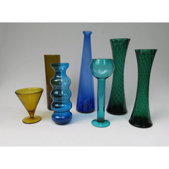 Mid-Century Glass Vases, Set of 7 For Sale - Image 16 of 16