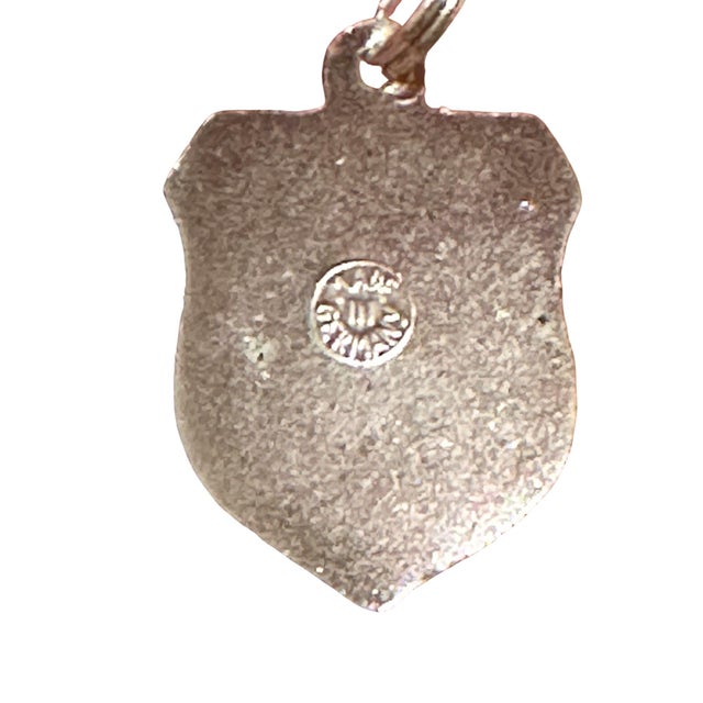 New York Adirondack MTS Fritz Reu Sterling Silver Enamel Vintage Charm on New 18 Inch Gold Filled Necklace For Sale - Image 4 of 4