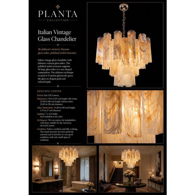 Vintage Murano Glass Chandelier, 1990 For Sale - Image 11 of 12
