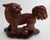 Wood Antique Japanese Wood Shishi Foo Dog Lion Okimono Meiji Taisho Inlaid Eyes 10.5” For Sale - Image 7 of 7