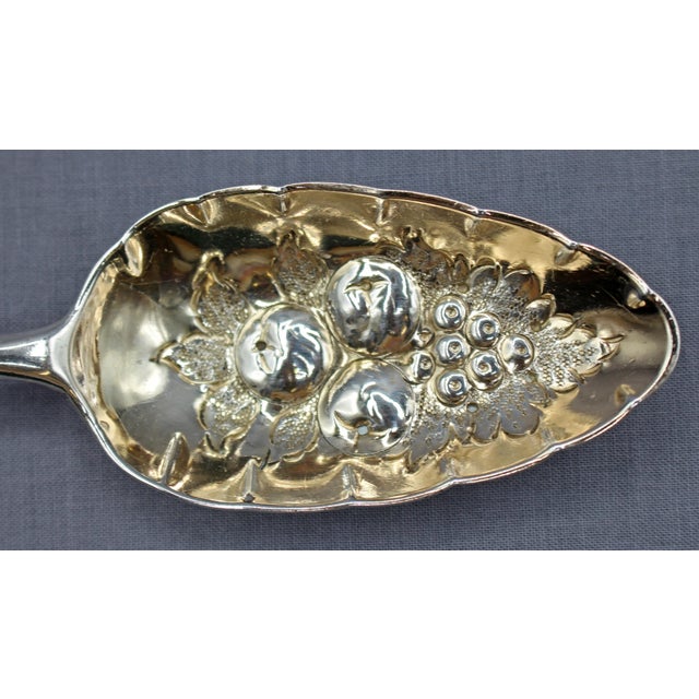 1789 English Sterling Silver and Gilt Dessert Spoon by Charles Hougham For Sale - Image 4 of 6
