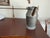 Farmhouse Antique Pewter French Metal Milk Container/ Pail For Sale - Image 3 of 6