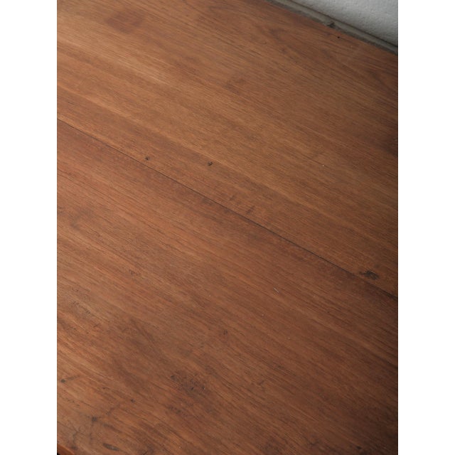 Brown Late 20th Century Solid Wood Three-Drawer Work Table With Lower Shelf For Sale - Image 8 of 8