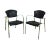 Brayton International Collection Steelcase Chrome & Black Leather Armchairs - a Pair For Sale