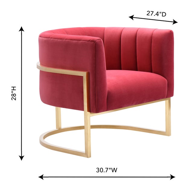 Magnolia Hot Pink Velvet Chair with Gold Frame Chairish