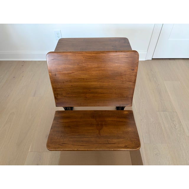 Antique Cast Iron & Wood School Desk For Sale - Image 4 of 8