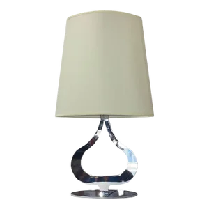 1990s Postmodern Chrome Tear Drop Shaped Table Lamp