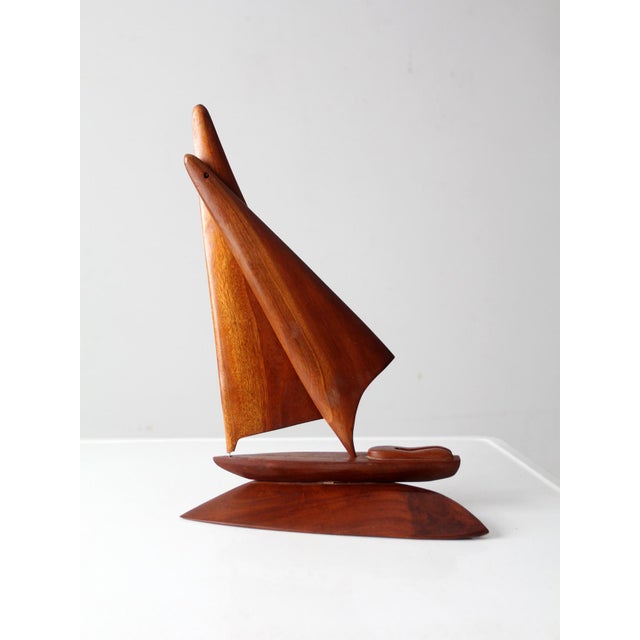 Mid Century Wood Sailboat Sculpture For Sale - Image 10 of 11