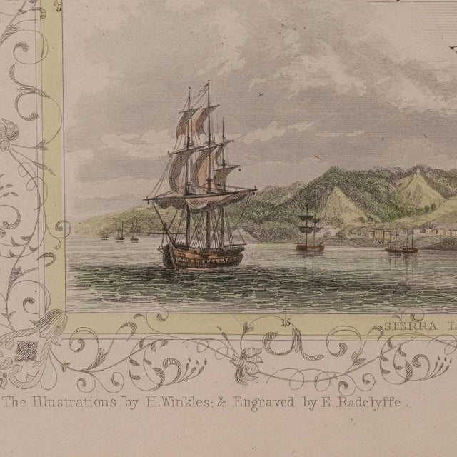 Brown 1850's Antique Lithography Map of West Africa For Sale - Image 8 of 12