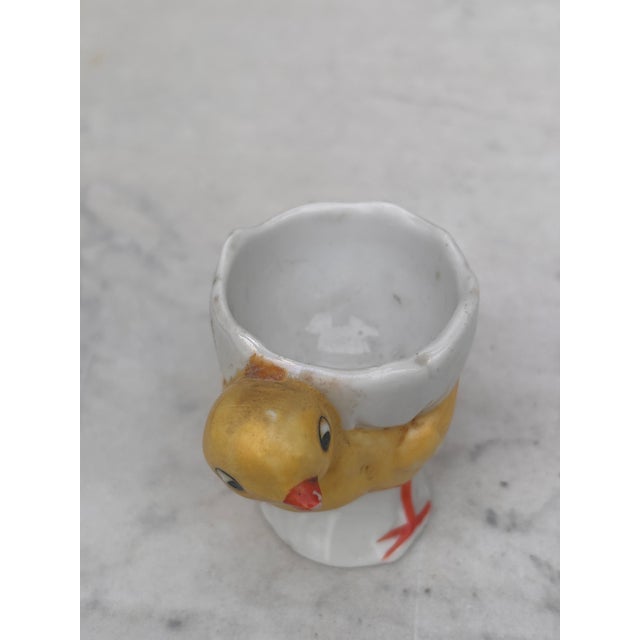 German Porcelain Majolica Chick Egg Cup, Circa 1920 For Sale - Image 4 of 7