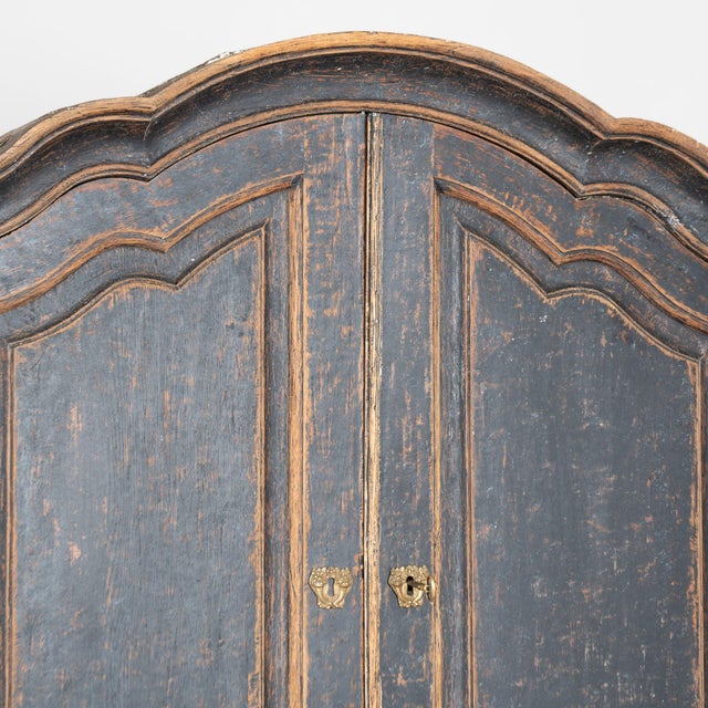 Late 18th Century Late 18th Century Swedish Rococo Black Painted Pine Wedding Cabinet For Sale - Image 5 of 18