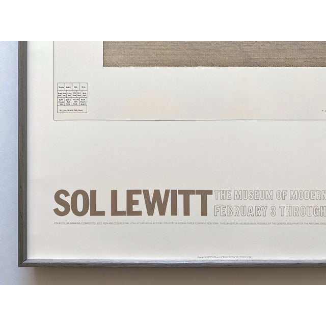 Sol LeWitt Vintage 1978 Mid Century Modernist Lithograph Print Framed Museum Exhibition Poster " Four-Color Drawing ( Composite ) " 1970 For Sale - Image 9 of 18