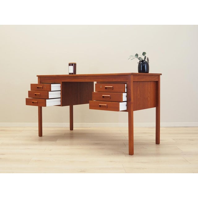 Vintage Danish Teak Desk, 1970s For Sale - Image 4 of 14