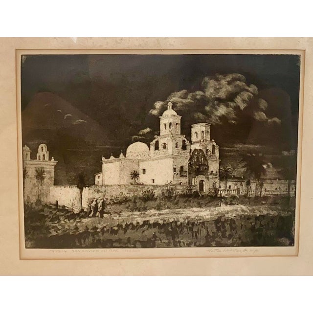 Rare original pencil signed etching from listed artist Hutton Webster jr. (1910-1956). Image measures approx. 8 1/2” x...