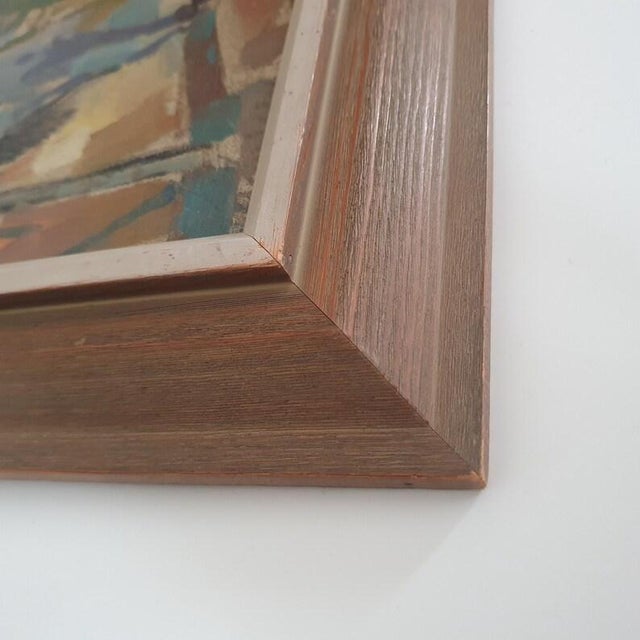 Signed Swedish Mid-Century Modernist Landscape Oil Painting For Sale - Image 4 of 16