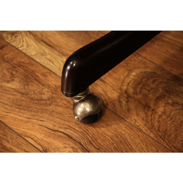 Tufted Brown Leather Executive Swivel Chair With Brass Nailhead Trim and Casters For Sale - Image 14 of 17