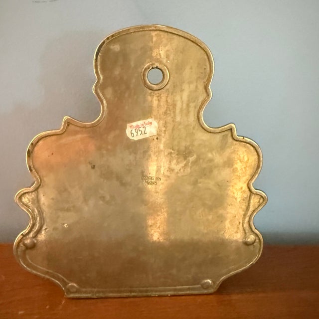 Mid-20th Century Italian Brass Holy Water Wall Pocket Font For Sale - Image 4 of 9