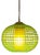 Vintage Rattan Green Globe Oange Glass Shade Pendant Light For Sale In New York - Image 6 of 18