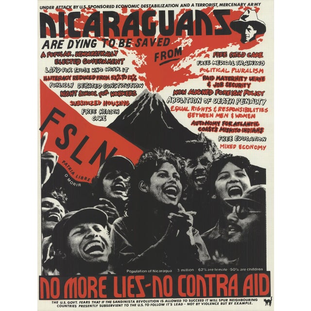Campaign 1986 Black Cat Collective 'Nicaraguans Are Dying to Be Saved (Sm)' Serigraph For Sale - Image 3 of 3