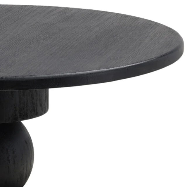 Modern Black Stack Pedestal Dining Table For Sale In Los Angeles - Image 6 of 8