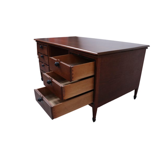 1920s Dutch Oak Pedestal Desk by H. Pander & Zonen, 1920 For Sale - Image 5 of 18
