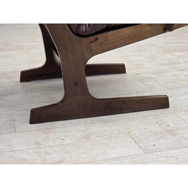 Scandinavian Armchair in Brown Furniture Leather, 1970s For Sale - Image 14 of 18