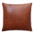 Luxury Cognac Genuine Leather Throw Pillow 18x18 | Handmade Full-Grain Leather Cushion For Sale