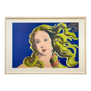 Andy Warhol Foundation Vintage 1995 Lithograph Print Framed Extra Large Pop Art Poster " Botticelli, Birth of Venus " 1984