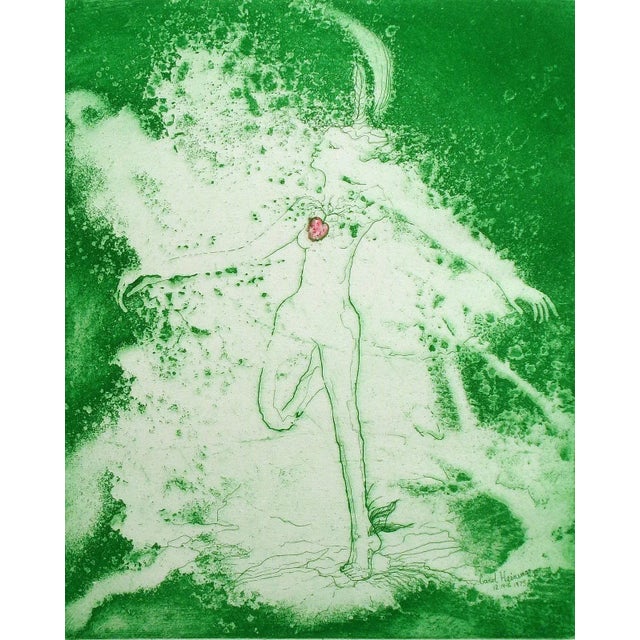 1970s 1970s Carol Heineman "Dropping In" Hand Signed Aquatint Etching For Sale - Image 5 of 5