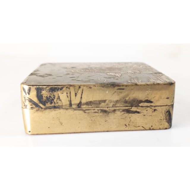 Metal 20th Century Chinese Paktong and Copper Scholar's Ink Box With Fishermen For Sale - Image 7 of 14