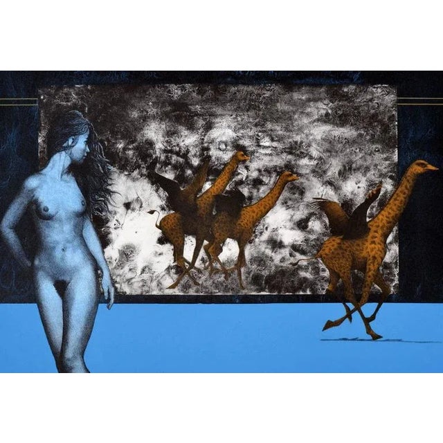 "One in, Two out" by artist and printmaker Robert R. Malone (American, b. 1933). Titled "One in, Two out" and numbered...