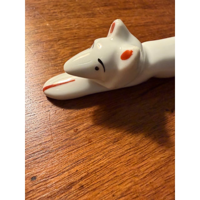 Vintage Art Deco Pfeffer Gotha Porcelain Animal/Fox Knife Rests, Set of 6 For Sale - Image 4 of 6