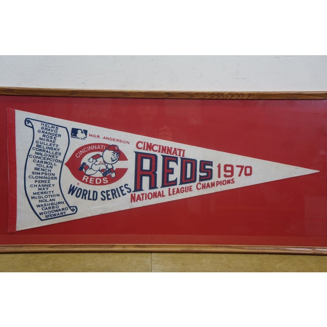1970 Cincinnati Reds National League Champions Big Red Machine Pennant 35" For Sale - Image 4 of 10